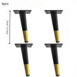 4pcs Sofa Legs Round Solid Metal Furniture Legs Sofa Replacement Legs Perfect Mid-Century Modern Sofa Couch Bed Coffee Table