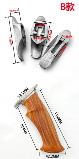 1 Set Rose Wood Knife Handle for DIY Semi-finished Damascus Knife Handle Material with Knife Guard DIY Making Blade Accessories