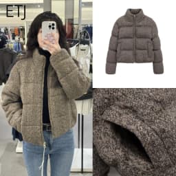 ETJ 2025 Winter new women's fresh and elegant white turtleneck knitted thick cotton jacket warm bread jacket 6318229