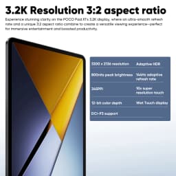 POCO Pad X1 Global Version Tablet 8GB 512GB Snapdragon 7+ Gen 3 11.2' 3:2 3.2K 144Hz Crystal-Clear Display 8850mAh (Typ) Battery 45W Turbo Charging