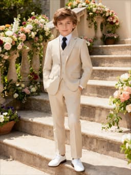 Boys Suits 4-Piece Jacket Vest Pants Tie Random Teen Dress Wedding Performance Prom Formalwear Classic Slim Elegant Age 2-16Y