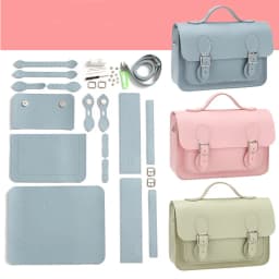 DIY Cambridge Bag Making Kits PU Leather Lady Crossbody Satchel Bags Handcrafted Sewing Semi-finished Set for Women Handbag
