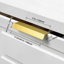 Goo-Ki Pure Brass Finger Pulls Luxury Matte Cabinet Handles Brushed Brass Finger Pulls Aluminum Kitchen Cabinet Hardware