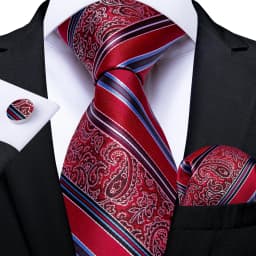 New Formal Ties Classic Blue Striped Necktie Handkerchief Cufflinks Gift For Men Wedding Tie Cravate Gravatas