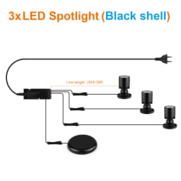 10PCS 5PCS Cabinet LED Lighting Kit 12V 3W LED Spotlight Downlight With Dimmable Touch Switch For Exhibition Case Counter Shelf