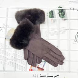 Winter Women Keep Warm Plus Velvet Touch Screen Thicken Plush Wrist Suede Gloves Solid Simple Elegant Soft Drive Cycling