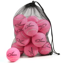 12pcs Tennis Balls with Mesh Carry Bag Practice Ball High Elasticity Pet Dog Playing Balls Outdoor Training Sports Rubber Tennis
