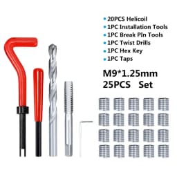 XCAN Thread Repair Kit M3 M4 M5 M6 M8 M10 M12 M14 Screw Thread Inserts For Restoring Damaged Threads Repair Tools Drill Bit