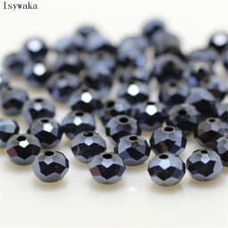 Isywaka Solid Army Green Colors 4*6mm 50pcs Rondelle Austria Faceted Crystal Glass Beads Loose Spacer Round Beads Jewelry Making