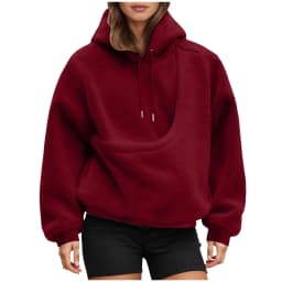 Unisex Fall And Winter Casual Fleece Solid Color Pet Pocket Hooded Sweatshirt Funny Pullover Sleep Tunics Women