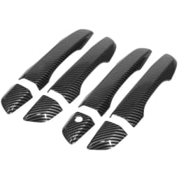For Honda Civic 10th Gen 2016-2021 Car Carbon Fiber Style Black Exterior Door Handle Moulding Cover Trim W/Keyless Entry LHD