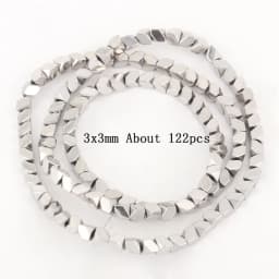 Natural Silver Color Hematite Stone Cylinder Irregular Loose Round Beads For DIY Jewelry Making Bracelet Earring Accessories
