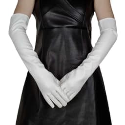 Sexy Leopard Touch Screen Gloves Winter Women PU Black 50cm Long Simulation Leather Thin Full Finger Warm Driving Mittens K52