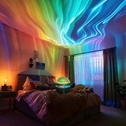 LED Northern Lights Projector Light 7 Modes Starry Sky Night Light with Remote USB Plug-in Auto Rotate for Bedroom Ceiling Party