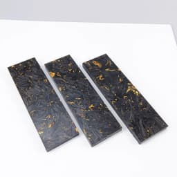 2pieces CF Carbon Fiber Black Marble with Resin for DIY Knife Handle Material Gold Foil Powder Compression Patch Plate