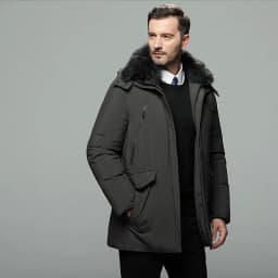 Canada Fashion Winter Jacket for Men Down Coat Parkas Men's White Goose Down Jacket Puffer Padding Detachable Fur Collar HYX0018