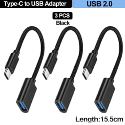 For Mobile Phone USB Female to Type C Male Adapter OTG 15.5CM Long Cable For Xiaomi Samsung S20 Huawei OTG Data Cable Converter