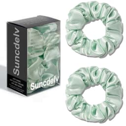 2PCS 100% Natural Silk Solid Color Hair Ties High Quality Hair Scrunchies Women Big Hairbands Hair Accessories 22Momme