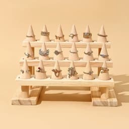 Simple Solid Wood Cone Ring Display Rack Jewelry Rack Ring Rack Display Jewelry Rack Live Stream Stall Props
