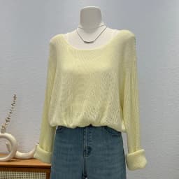 Hollow Out Long Sleeve Thin Knit Blouse 2026 New Summer Sun Protection Cover Up Cami Figure-Flattering Two Piece Set Top