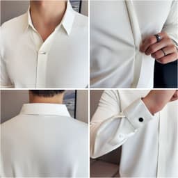 High Elastic V-neck Non-marking POLO Shirt 2024 Autumn New Long sleeved Casual Business Solid Color T-shirt Men's Clothing