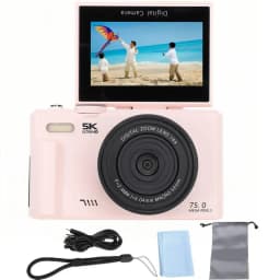 75MP Digital Camera for Photography 5K 18X Digital Zoom Vintage Vlog Video Recorder For YouTube 180° Flip Screen Selfile WiFi