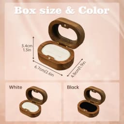Personalized Oval Walnut Wood Ring Box Velvet Liner Custom Laser Engraved Color Print Wedding Proposal Ring Bearer Gift for Her