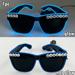 White Just Married LED Luminous Glasses Heart Shaped EL Neon Decorative Glasses Engagement Wedding Bridal Shower Props