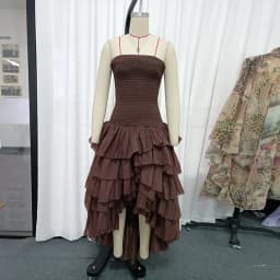 TWOTWINSTYLE Solid Irrgular Elegant Dresses for Women Strapless Sleeveless High Waist Slimming Split Long Dress Female Fashion