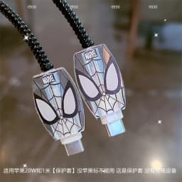 Anime Spider Man USB Data Cable Protective Case DIY Cartoon Spider Man Cute PVC Protective Sleeve Suitable for 20W Phone