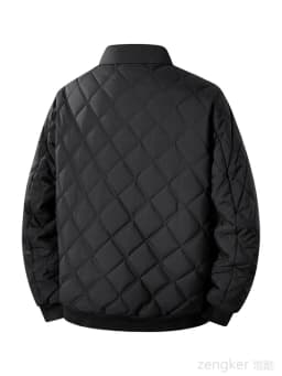 Plus Size Men's Winter Padded Jackets - Thick Quilted Baseball Collar Coats Warm Cotton-padded Outerwear for Fall & Winter