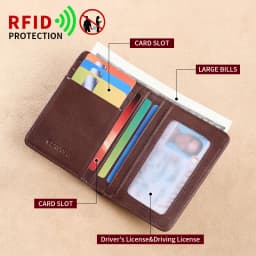GERUOLA Vintage Leather Men's Wallet - Ultra-Thin RFID Blocking, Top-Grain Cowhide, Multi-Card Holder with Security Snap Button,