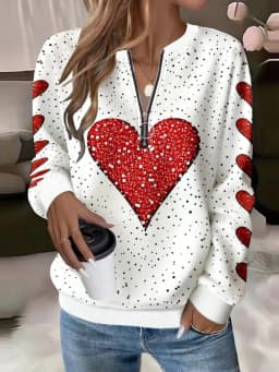 Casual Zipper Hoodie with Regular Fit Mid Length Japanese Korean Casual Digital Print Long Sleeve Striped Spring Women Hoodie