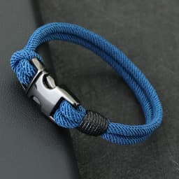 Fashion Mens Bracelet Double Layer Spring Buckle 4mm Nylon Rope Braclet Homme Leisure Accessories Hiphop Braslet Gift For Him