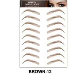 Brown Eyebrows Makeup Tattoo Sticker Water-based Hair-liked Waterproof Long Lasting False Stickers for Brow Grooming Shaping