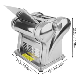 110V Stainless Steel Electric Noodle Maker Machine, 135W Dual Blades 6 Thickness Settings Automatic Pasta Dough Roller Machine