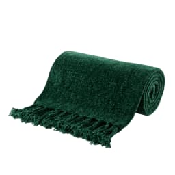 Battilo Chenille Throw Blanket With Fringe Tassels Decorative Lightweight Sofa Blanket Soft Cozy Knit Throws for Spring Decor