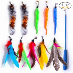 Kitten Toys Variety Pack Funny Cat Stick Scalable Cat Pole Plush Toy Feather Replacement Head Interactive Fun Pet Supplies