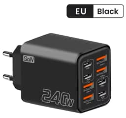8 in 1 GaN Desktop USB Phone Charger 240W PD Fast Charger 4PD 4USB For iPhone 16 15 Pro Samsung Xiaomi EU US Plug Power Adapter