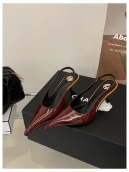 2026 SPring New Brand Pointed Toe Slingback Sandal Thin Heel Pumps Shallow Slip On Ladies Elegant Sandal Fashion Pumps For Party