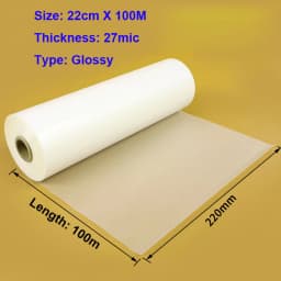 100/200M Glossy Matte Satin Clear 16Mic 18Mic 20Mic 27Mic 28Mic 30Mic 1" Core Hot Laminating Films Bopp for Hot Roll Laminator