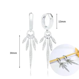 925 Sterling Silver Ear Needle White Zircon Silver Series Earrings ins Tassel Pendant Hoop Earrings For Women Advanced Jewelry