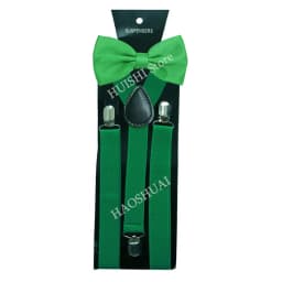 Suspenders Man Bowtie Solid Color Elastic PU Leather Suspenders For Man Belt Adjustable Straps For Wedding Bow Tie Accessories