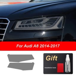 2pcs Black TPU Car Headlight Protector Film Sticker for Audi A4 8V A3 B8 B9 A5 A6 C8 A7 A8 D4 TT E-tron R8