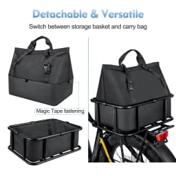 NEWBOLER E-Bike Cargo Rack Bag Iron Large Capacity Bike Basket Rear Rack Bike Baskets for Outdoor Travel Shopping MTB Road Bike