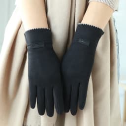 Slim Vintage Windproof Touch Screen Gloves Women Winter Full Finger Hand Warmer Suede Glove Female Young Students Wholesale G027