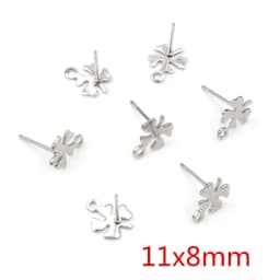 20pcs 316L Stainless Steel Geometric Earring Stud Earring Posts Connector Fashion Styles DIY Jewelry Making Findings Accessories