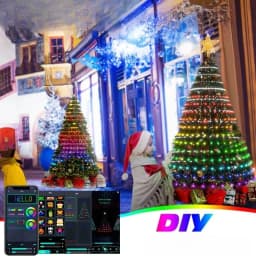 Christmas Decorations 2024 Tree Led Lights String Application DIY Image LED RGB IC Fairy Bluetooth Control