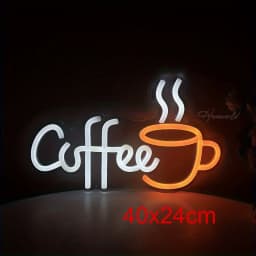 Coffee Neon Sign Custom Coffee Cup LED Neon Light Dimmerable USB Powered Decor Bar Cafe Restaurant Party Window Hanging Gift