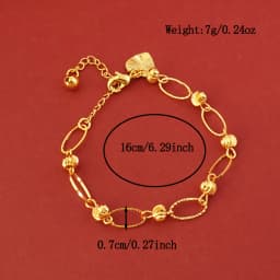24k Gold-Plated Copper Bracelets,Heart Locket Charm Suitable For Women To Wear Wedding Party Gifts On A Daily Basis